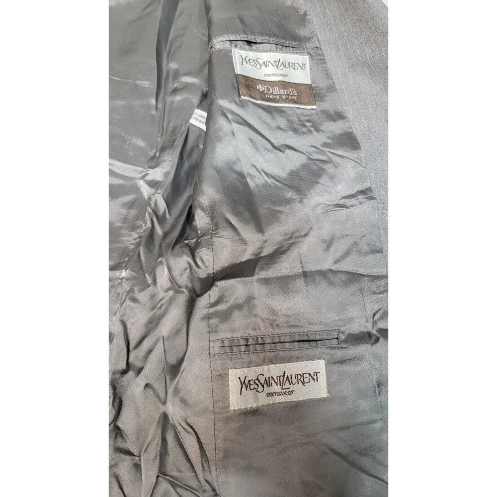Yves Saint Laurent YSL Made in France Vintage Wool‎ Jacket in Gray Size 39 R
